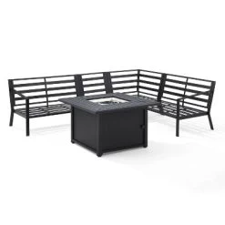 5pc Clark Outdoor Steel Fire Pit Set - Crosley -Outdoor Garden GUEST 404d15a4 c2cb 427f 8ed8 44fc55086758