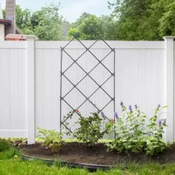 Achla Designs 95" Traditional Freestanding Lattice Iron Garden Trellis Graphite Powder Coat Finish -Outdoor Garden GUEST 416f573b c83f 4da3 a78c 305139c065d6