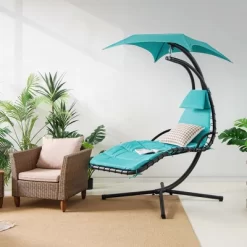 Costway Costway Patio Hanging Lounge Chaise Hammock Chair Removable Canopy Grey/Navy/Turquoise 22 Costway Costway Patio Hanging Lounge Chaise Hammock Chair Removable Canopy Grey/Navy/Turquoise -Outdoor Garden GUEST 41d9374d c4ff 4258 94a6 2d34c7629af4