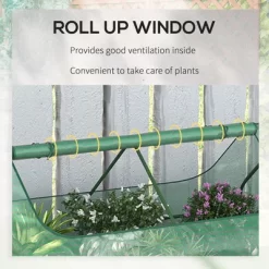 Outsunny Raised Garden Bed With Mini Greenhouse, Steel Outdoor Planter Box With Plastic Cover, Roll Up Window, Dual Use, 73" X 38" X 36" -Outdoor Garden GUEST 4322b8d5 c7e8 48c9 825e 156a99ad34e2