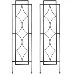 Sunnydaze Decorative Steel Metal Chic Diamonds Design Garden Trellis - Black - 2-Pack -Outdoor Garden GUEST 43554727 2800 4fb3 9197 fff970b3dfdd