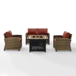 4pc Bradenton Outdoor Steel Fire Pit Set - Crosley -Outdoor Garden GUEST 437b27f7 5f34 4186 857e 07877b092c10
