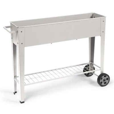 Gardener's Supply Company Metal Elevated Planter Cart With Wheels | Heavy Duty Outdoor Garden Work Table Steel Planter Box With Side Metal Sidewalls 2 Gardener's Supply Company Metal Elevated Planter Cart With Wheels | Heavy Duty Outdoor Garden Work Table Steel Planter Box With Side Metal Sidewalls - Image 2