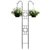 Achla Designs 83.5" Square-on-Square Modern Double Pole Iron Garden Trellis Graphite Powder Coat Finish