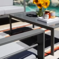 3-Seat Outdoor Patio Sofa Couch Chair Patio Aluminum 5" Thick Cushions (Grey) -Outdoor Garden GUEST 456a35d2 7c53 4dba 920a 17cb414077b5