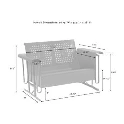 Bates Outdoor Loveseat Glider - Turquoise Gloss - Crosley -Outdoor Garden GUEST 45dc53ee 8cdf 42d1 bc95 0b21895a353e
