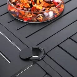 5pc Outdoor Dining Set With Metal Slat Round Table With Umbrella Hole - Captiva Designs -Outdoor Garden GUEST 46dd5f95 a66f 4b5e baa1 85e14d42e9cb