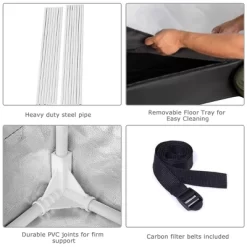 Costway Indoor Grow Tent Room Reflective Hydroponic Non Toxic Clone Hut 6 Size (48''X24''X60'') -Outdoor Garden GUEST 47408817 e299 41b2 8d38 a3cc0e407ed9