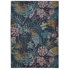 Melling Washable Outdoor Rug Navy/Gold - Linon -Outdoor Garden GUEST 4800ea04 57f2 4e48 a43e 5a1251dfb97b