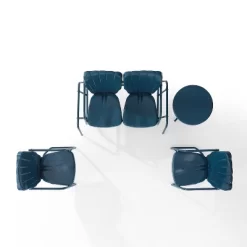 Ridgeland 4pc Outdoor Metal Conversation Set - Navy - Crosley -Outdoor Garden GUEST 48b41f11 0a14 4b46 9ffe 01a9118a5ea2