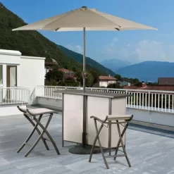 Aoodor Outdoor Furniture 2 Piece Bar High Patio Chairs - Brown -Outdoor Garden GUEST 491ff2de d9ba 4662 a2dd 7fe5cef8608a