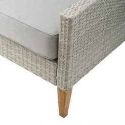 Capella Outdoor Wicker Sofa - Gray/Acorn - Crosley -Outdoor Garden GUEST 496d9db3 c562 498d 8986 4c9dc827d738