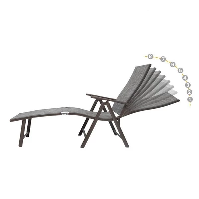 3pc Outdoor Set With Aluminum Adjustable Chaise Lounge & Table Set - Black/Gray - Crestlive Products 5 3pc Outdoor Set With Aluminum Adjustable Chaise Lounge & Table Set - Black/Gray - Crestlive Products - Image 5