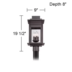 Franklin Iron Works Outdoor Post Light Fixture Black Specked Gray 19 1/2" Clear Glass For Exterior Garden Yard Patio Driveway -Outdoor Garden GUEST 4ae7c406 35e9 4dd6 b5e2 2d1cbbffe44c