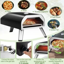 Costway Outdoor Gas Pizza Oven Portable Propane Pizza Stove With Oven Cover Pizza Stone -Outdoor Garden GUEST 4b559b39 a61f 4861 9a86 200467807130