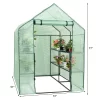 Costway Portable Mini Walk In Outdoor 2 Tier 8 Shelves Greenhouse
