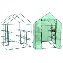 Costway Portable Mini Walk In Outdoor 2 Tier 8 Shelves Greenhouse -Outdoor Garden GUEST 4c1ea817 67d0 494a a6f5 e4fa0fda044b