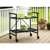 Indoor/Outdoor Folding Serving Cart With Wheels & Shelves - Black - Room & Joy