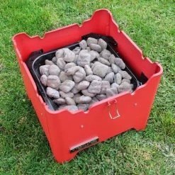 Permasteel Square Portable Charcoal Grill PG-40C10-RD - Red -Outdoor Garden GUEST 4d82e285 690b 4ca9 8064 132eb4d2c4b7