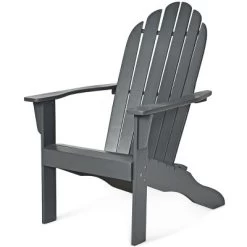 Costway Outdoor Adirondack Chair Solid Wood Durable Patio Garden Furniture GrayNaturalWhite -Outdoor Garden GUEST 4db1d842 3c75 463a 9b1a 3e48982a88d5