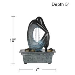 John Timberland Modern Tabletop Water Fountain With LED Light 10" Silhouette For Indoor Table Top Desk -Outdoor Garden GUEST 4e48139e 7c34 4290 b899 e06f64c5f370