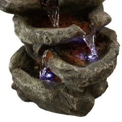 Sunnydaze Decor Sunnydaze Indoor Home Office Relaxing 6-Tiered Stone Falls Tabletop Water Fountain With LED Lights - 15" -Outdoor Garden GUEST 4e584972 82a9 4323 a5d7 6b3345cc0f33