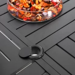 5pc Outdoor Dining Set With Padded Sling C-Spring Chairs & Round Metal Table With Umbrella Hole - Black - Captiva Designs -Outdoor Garden GUEST 4e96c2e8 f142 4451 b734 82c1f9bb2249