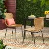 Spinnaker Set Of 2 Wicker Boho Dining Chairs - Light Brown - Christopher Knight Home