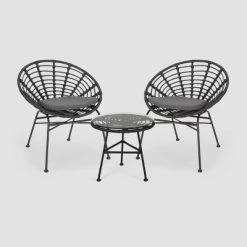 3pc Pigment Iron Modern Boho Chat Set Gray - Christopher Knight Home