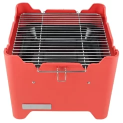 Permasteel Square Portable Charcoal Grill PG-40C10-RD - Red -Outdoor Garden GUEST 501b5c4b fac5 437e 88c3 70ea25f73156