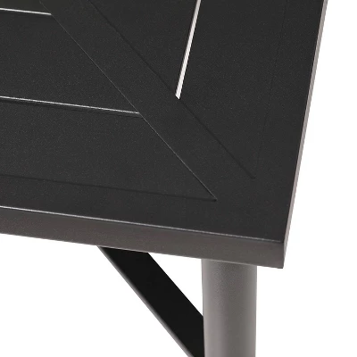 7pc Outdoor Dining Set With 6 Chairs With Seat & Back Cushions & Metal Rectangle Table With Umbrella Hole - Captiva Designs 15 7pc Outdoor Dining Set With 6 Chairs With Seat & Back Cushions & Metal Rectangle Table With Umbrella Hole - Captiva Designs - Image 15