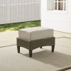 Rockport Outdoor Ottoman - Oatmeal/Light Brown - Crosley