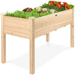 Best Choice Products Best Choice Product 48x24x30in Raised Garden Bed, Elevated Wooden Planter For Yard W/ Foot Caps, Bed Liner -Outdoor Garden GUEST 5225f54a b50a 416b a980 ba7a036c2c7f
