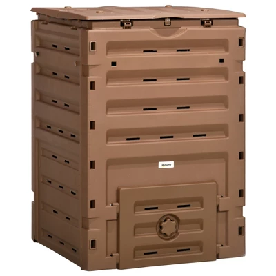 Outsunny 120 Gallon Compost Bin, Large Composter With 80 Vents And 2 Sliding Doors, Lightweight & Sturdy 7 Outsunny 120 Gallon Compost Bin, Large Composter With 80 Vents And 2 Sliding Doors, Lightweight & Sturdy - Image 7