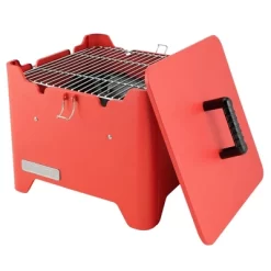 Permasteel Square Portable Charcoal Grill PG-40C10-RD - Red -Outdoor Garden GUEST 5249527b 7d7c 49c5 93f9 7450f185fd2f