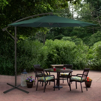 Northlight 10' Outdoor Patio Off-Set Crank And Tilt Umbrella - Green 1 Northlight 10' Outdoor Patio Off-Set Crank And Tilt Umbrella - Green