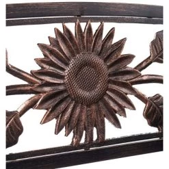 Plow & Hearth Sunflower Metal Garden Bench -Outdoor Garden GUEST 5340c76a 27f1 4280 964d b34877405cef