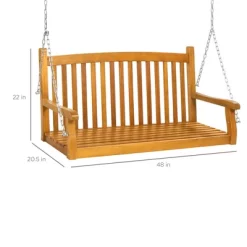 Best Choice Products 48in Wooden Curved Back Hanging Porch Swing Bench For Patio, Deck W/ Mounting Chains 13 Best Choice Products 48in Wooden Curved Back Hanging Porch Swing Bench For Patio, Deck W/ Mounting Chains -Outdoor Garden GUEST 5474db28 9b86 4e1b aa5e 6cf0f7b5cc66