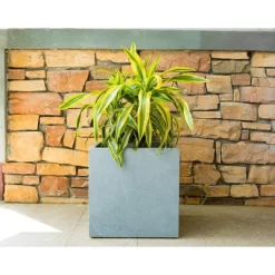 Rosemead Home & Garden, Inc. Kante Lightweight Modern Outdoor Concrete Square Planter -Outdoor Garden GUEST 54e20488 a1e5 4d0a 957b 5837dd0da59d
