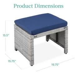 Best Choice Products Set Of 2 Multipurpose Patio Wicker Ottomans W/ Removable Cushions, Steel Frame -Outdoor Garden GUEST 5590b20c 09ae 463c 924a ab589f40aa1d
