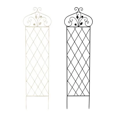Garden Trellis For Climbing Plants - 63-Inch Decorative Lattice Metal Panel For Vines, Roses, Vegetables, Berries, And Flowers By Pure Garden (Black) 5 Garden Trellis For Climbing Plants - 63-Inch Decorative Lattice Metal Panel For Vines, Roses, Vegetables, Berries, And Flowers By Pure Garden (Black) - Image 5