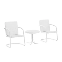 Bates 3pc Outdoor Chair Set - White - Crosley -Outdoor Garden GUEST 568b028b 994f 431f 921c cafe10172829