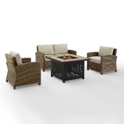 4pc Bradenton Outdoor Steel Fire Pit Set - Crosley -Outdoor Garden GUEST 56b2a6c4 185a 46f9 aeee 56c2752bb980