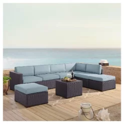 Biscayne 6pc All-Weather Wicker Patio Seating Set - Mist - Crosley 5 Biscayne 6pc All-Weather Wicker Patio Seating Set - Mist - Crosley -Outdoor Garden GUEST 5898dad7 81df 43d0 99dc 9be1079e7f80