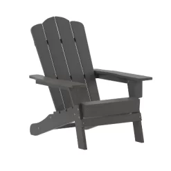 Emma And Oliver Set Of 4 Adirondack Chairs With Cup Holders, Weather Resistant HDPE Adirondack Chairs -Outdoor Garden GUEST 58ca38aa 2685 4e46 8de7 b6d340742861