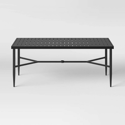 Searsburg Aluminum 6 Person Rectangle Slat Top Patio Dining Table, Outdoor Furniture - Black - Threshold™ 2 Searsburg Aluminum 6 Person Rectangle Slat Top Patio Dining Table, Outdoor Furniture - Black - Threshold™ - Image 2