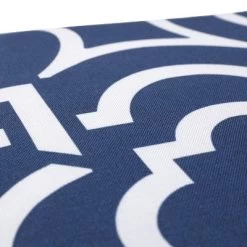 Outdoor Bench Cushion - Blue/White Geometric - Pillow Perfect -Outdoor Garden GUEST 5935c96a 9415 40cf b9a5 fedbd1eda6ef