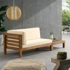 2pk Oana Outdoor Acacia Wood Left Arm Loveseat & Coffee Table With Cushion Teak/Beige - Christopher Knight Home 7 2pk Oana Outdoor Acacia Wood Left Arm Loveseat & Coffee Table With Cushion Teak/Beige - Christopher Knight Home -Outdoor Garden GUEST 599181d3 71c6 408a 894e f6a0c20ed1f9