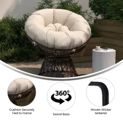 Flash Furniture Bowie Comfort Series Swivel Patio Chair With Cushion -Outdoor Garden GUEST 59acbf7d 6334 4313 aad3 8687c4e1bb1c