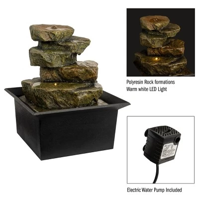 Nature Spring LED Tabletop Rock Water Fountain 2 Nature Spring LED Tabletop Rock Water Fountain - Image 2